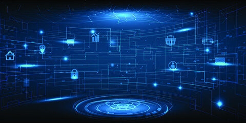 Abstract backdrop curve with social media network connecting line for digital marketing background banner and wallpapers.Vector illustrations.