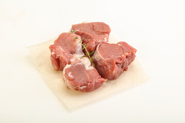 Raw pork tenderloin for cooking