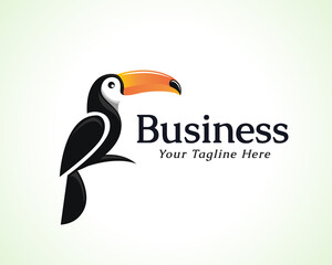 abstract toucan bird animal sit illustration logo symbol inspiration