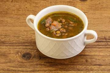 Lentil soup with chicken and vegetables
