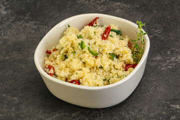 Vegetarian uisine - couscous with vegetables