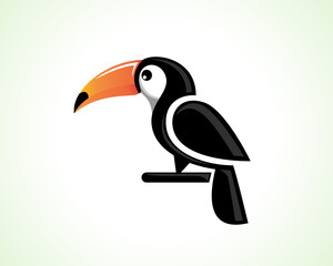 modern simple toucan bird sit logo icon symbol design illustration inspiration