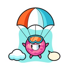 ice cream scoop mascot cartoon holding a shopping bag