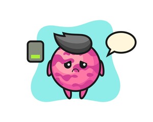ice cream scoop mascot character with energetic gesture