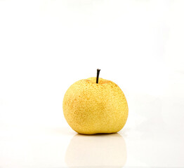 fresh pear fruits on white background ,  juicy fruit,