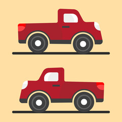 Vector illustration of 2d truck