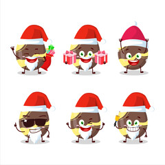 Santa Claus emoticons with brown easter egg cartoon character