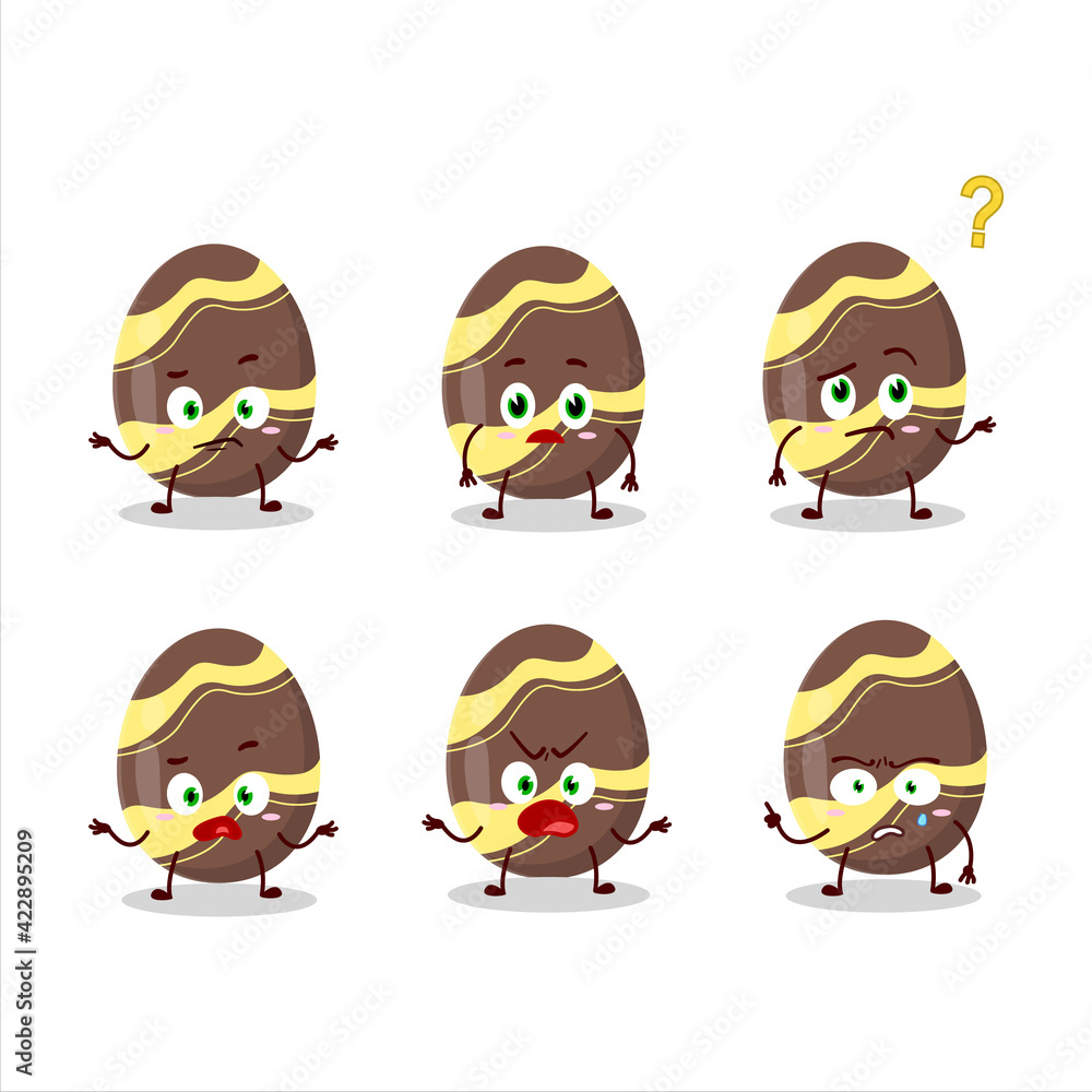 Canvas Prints cartoon character of brown easter egg with what expression