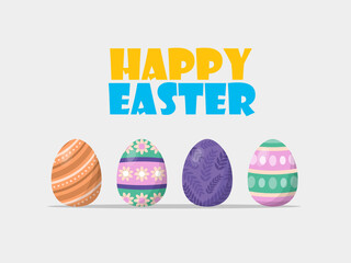 easter card with eggs