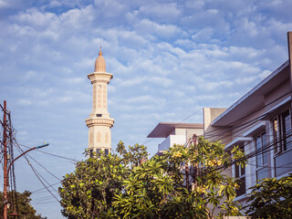 mosque minarets in clear sky