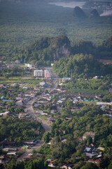 Fototapeta na wymiar Pictrue Krabi town from above 