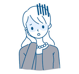 喪服を着た女性のイラスト