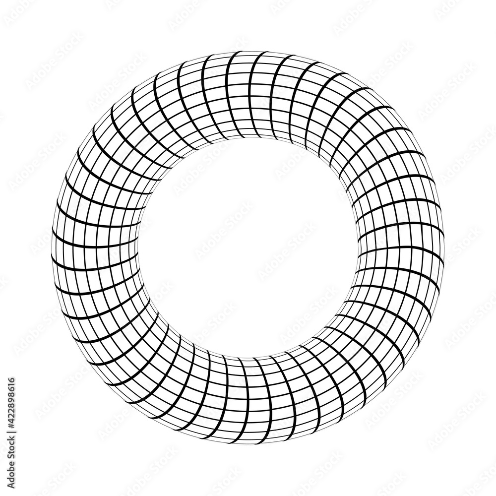 Poster Torus toroid geometric shape in the shape of a donut vector 3d donut torus toroid