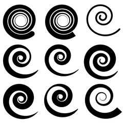 Spiral, swirl, twirl, Volute, helix shape element