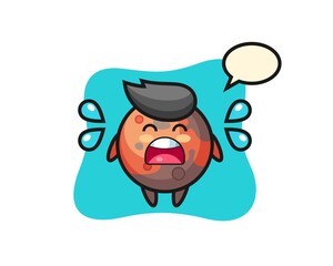 mars cartoon illustration with crying gesture