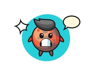 mars character cartoon with shocked gesture