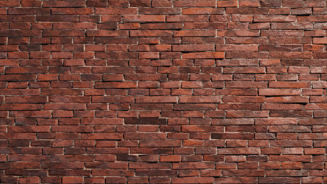 High resolution rust red brick texture background wall. Old brickwork wallpaper