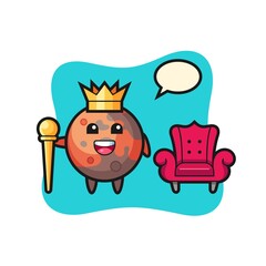 Mascot cartoon of mars as a king