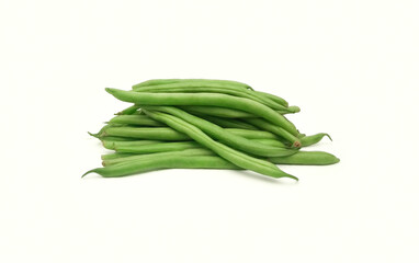 French bean  (Phaseolus vulgaris)
on white background