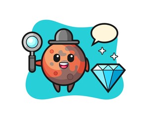 Illustration of mars character with a diamond