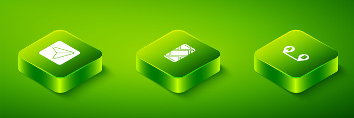 Set Isometric City map navigation, Route location and Infographic of city icon. Vector