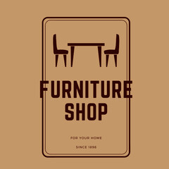 Logotype for company. Retro design. Label for business. Logotype for furniture shop or studio