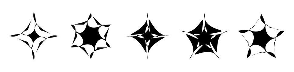 Unique abstract artistic radial and geometric mandala, motif icon set