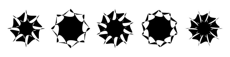 Unique abstract artistic radial and geometric mandala, motif icon set