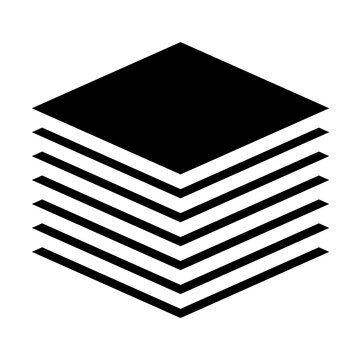 Multitier, layered icon for computing, or generic stack theme. Harddisk, harddrive icon, symbol