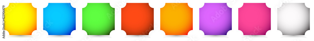 Poster empty colorful button, banner shapes