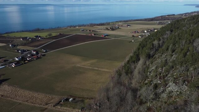 Drone flight jonkoping with view on lake 