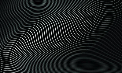 Vector Illustration of the gray pattern of lines on black abstract background. EPS10.