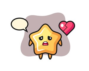 star cartoon illustration is broken heart