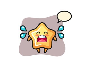 star cartoon illustration with crying gesture