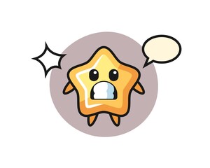 star character cartoon with shocked gesture