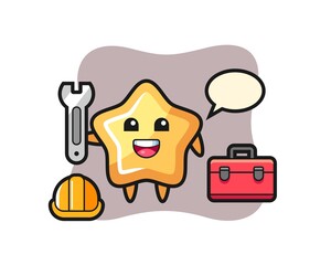 Character Illustration of star as a miner