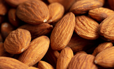 Fototapeta premium Close up of almond nuts as background.