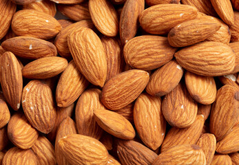 Close up of almond nuts as background.