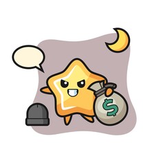 Illustration of star cartoon is stolen the money