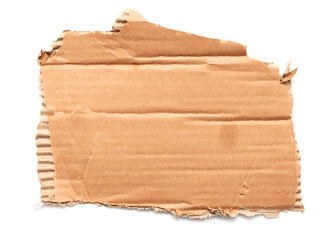 Cardboard sheet isolated on white background. Close-up