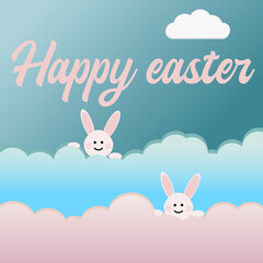 Happy easter card with bunny