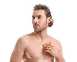 Fototapeta premium Handsome young man on white background