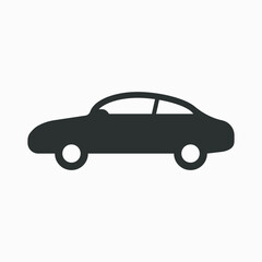 Coupe car icon. The simple icon on a car isolated on white background.