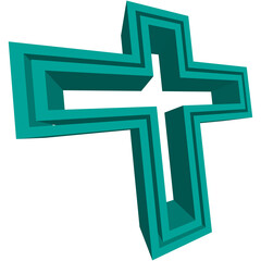 Cross symbol, sign and icon. Christian cross