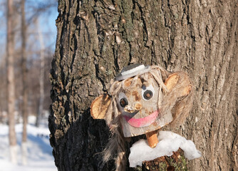 goblin head on tree stump
