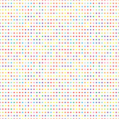 Repetitive colorful polka-dots, dotted, circles pattern. Speckles seamless background design