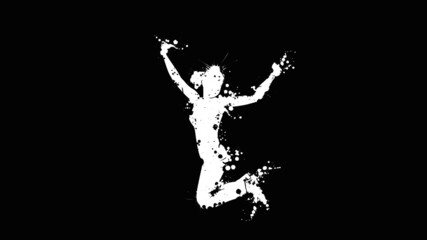 Fototapeta na wymiar woman silhouette jumping graphic