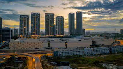 A sunrise scene from Malaysia. 