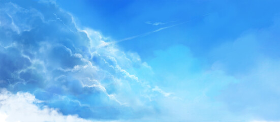 初夏から夏にかけての空をイメージした風景イラスト Wall Mural Gelatin 初夏から夏にかけての空をイメージした風景イラスト Wall Mural Gelatin