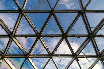 Glass crust - Zaryadye Park Philharmonic dome made of solar panels and thermal glass. future background